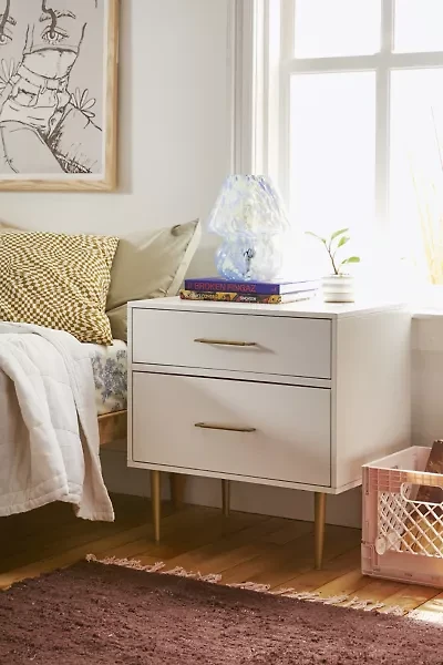 Mia 2-Drawer Storage Nightstand