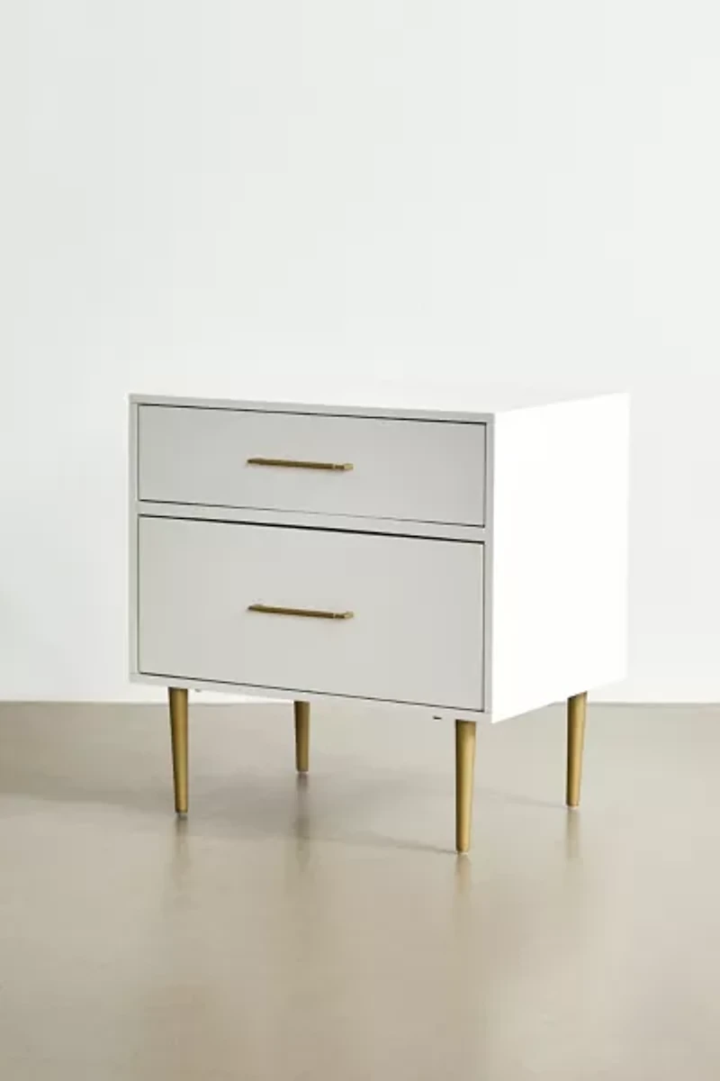 Mia 2-Drawer Storage Nightstand