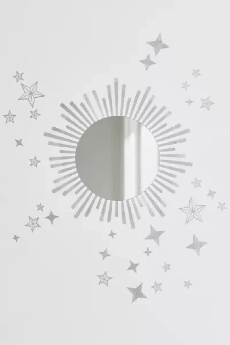 Sunburst Peel And Stick Decals With Circle Mirror