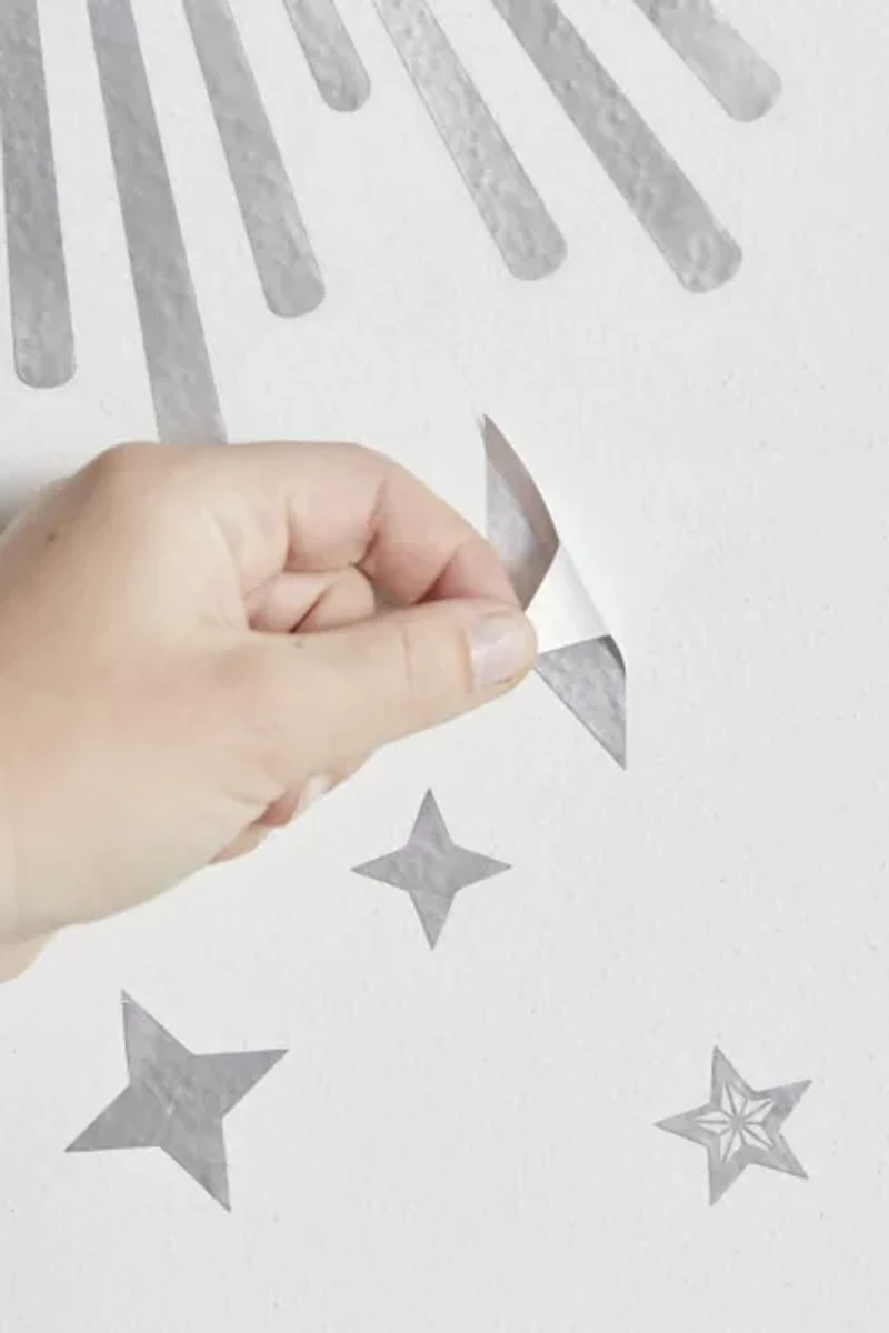 Sunburst Peel And Stick Decals With Circle Mirror