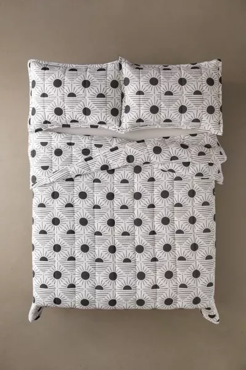 Geo Sun Printed Quilt Set