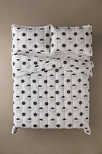 Geo Sun Printed Quilt Set