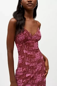 UO Gwen Mesh Midi Slip Dress