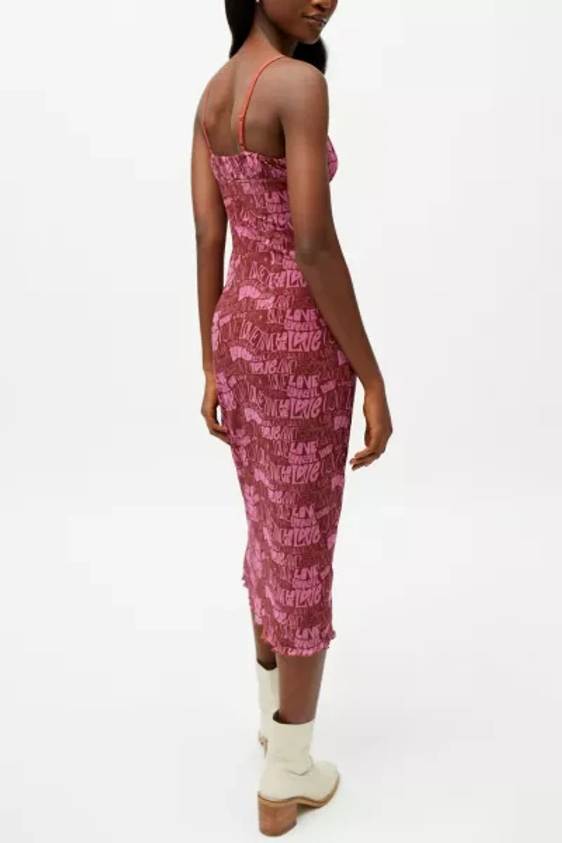 UO Gwen Mesh Midi Slip Dress