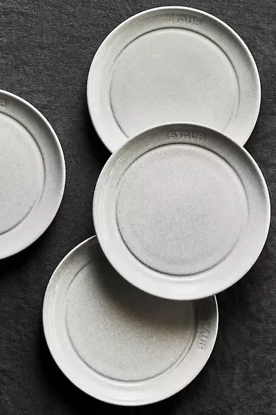 Staub Ceramic Dinnerware 4-piece 6-inch Stoneware Appetizer Plate Set