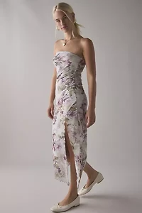 UO Samara Mesh Strapless Midi Dress