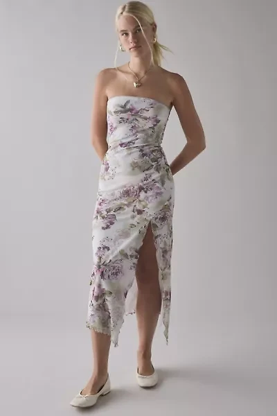 UO Samara Mesh Strapless Midi Dress