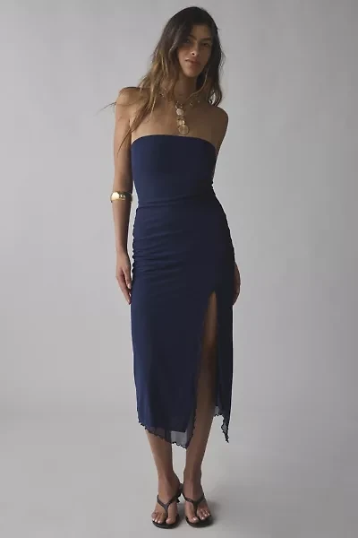 UO Samara Mesh Strapless Stretch Midi Dress