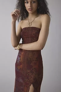 UO Samara Mesh Strapless Midi Dress