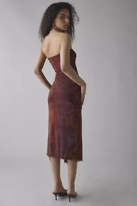 UO Samara Mesh Strapless Midi Dress