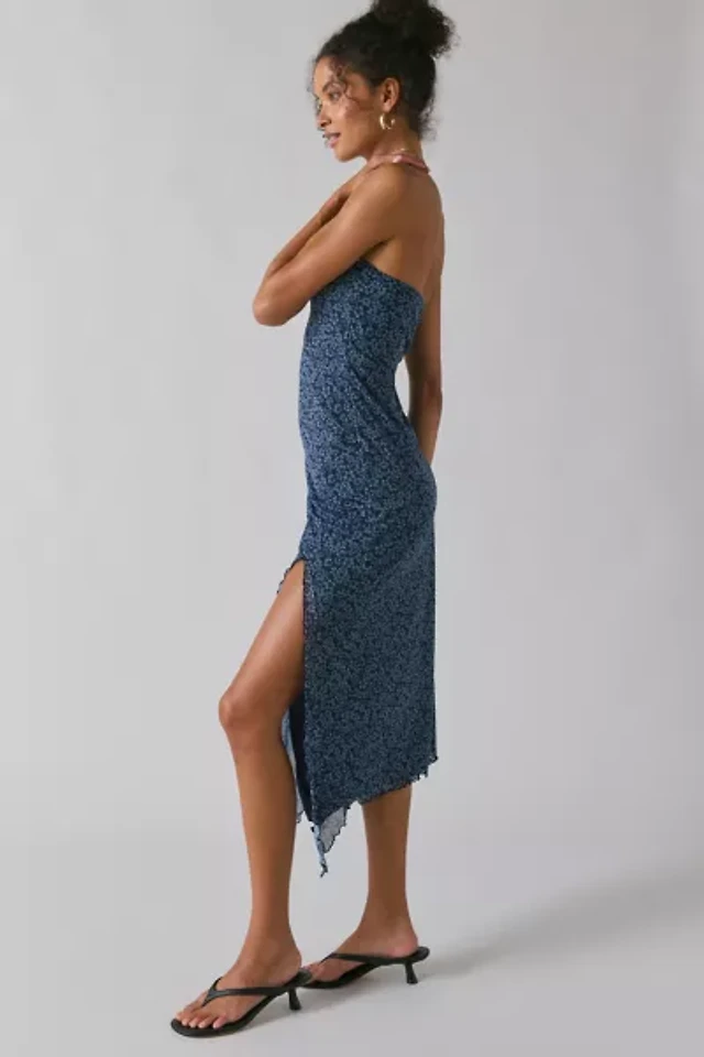 Urban Outfitters UO Samara Mesh Strapless Slit Midi Dress | The Summit