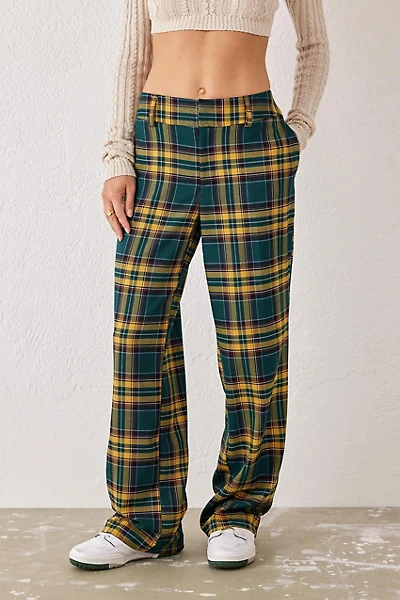 UO Check Straight Leg Trouser Pant