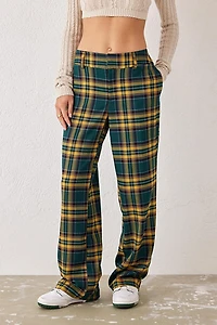 UO Check Straight Leg Trouser Pant
