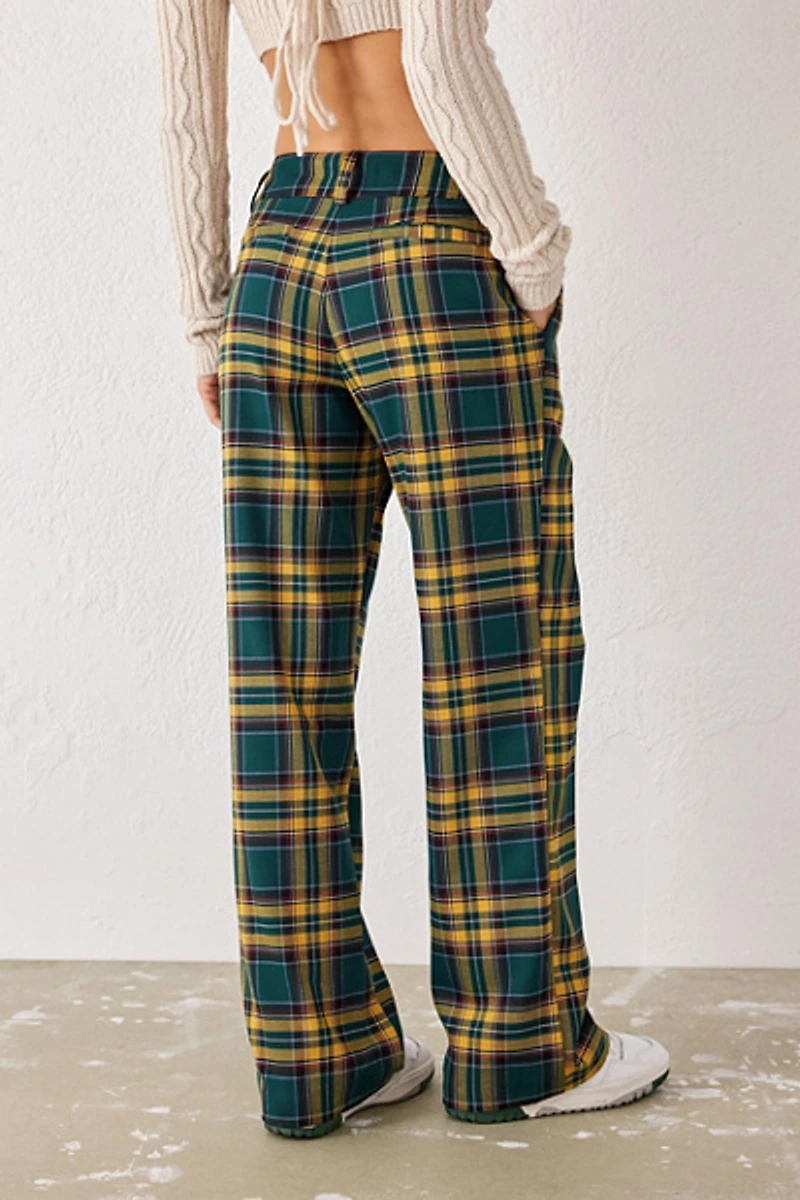 UO Check Straight Leg Trouser Pant