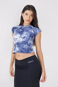 iets frans... Blue Tie-Dye Knitted Baby Tee