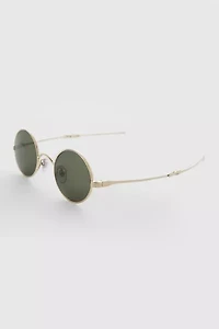 Vintage Metal Round Sliding Temple Sunglasses