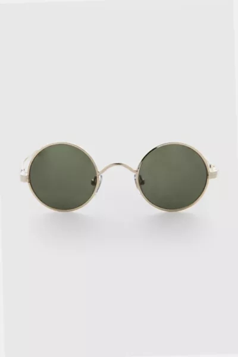 Vintage Metal Round Sliding Temple Sunglasses