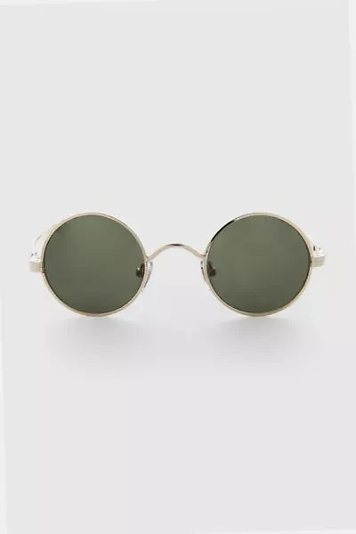 Vintage Metal Round Sliding Temple Sunglasses