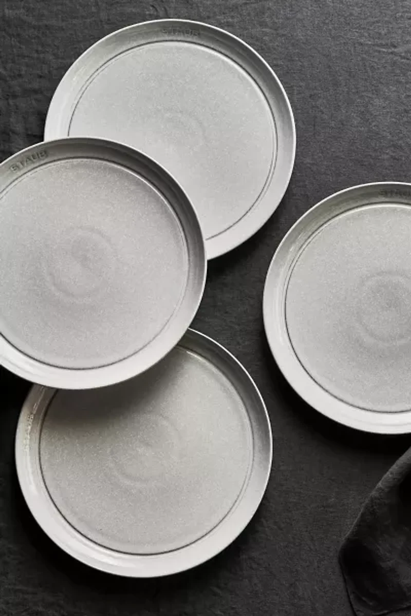 Staub Ceramic Dinnerware 4-piece 10-inch Stoneware Dinner Plate Set