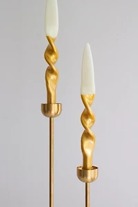 The Parmatile Shop Metallic Taper Candle Set
