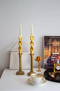 The Parmatile Shop Metallic Taper Candle Set