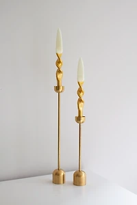 The Parmatile Shop Metallic Taper Candle Set