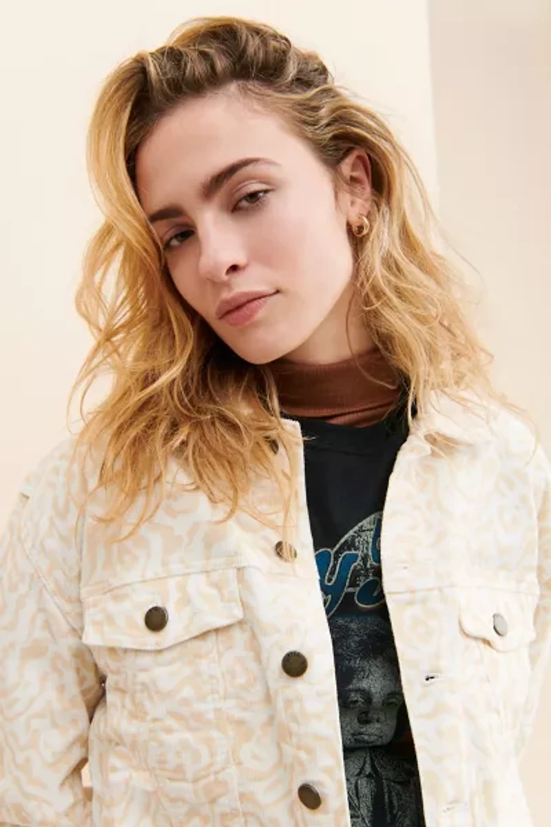 PTCL Printed Corduroy Trucker Jacket