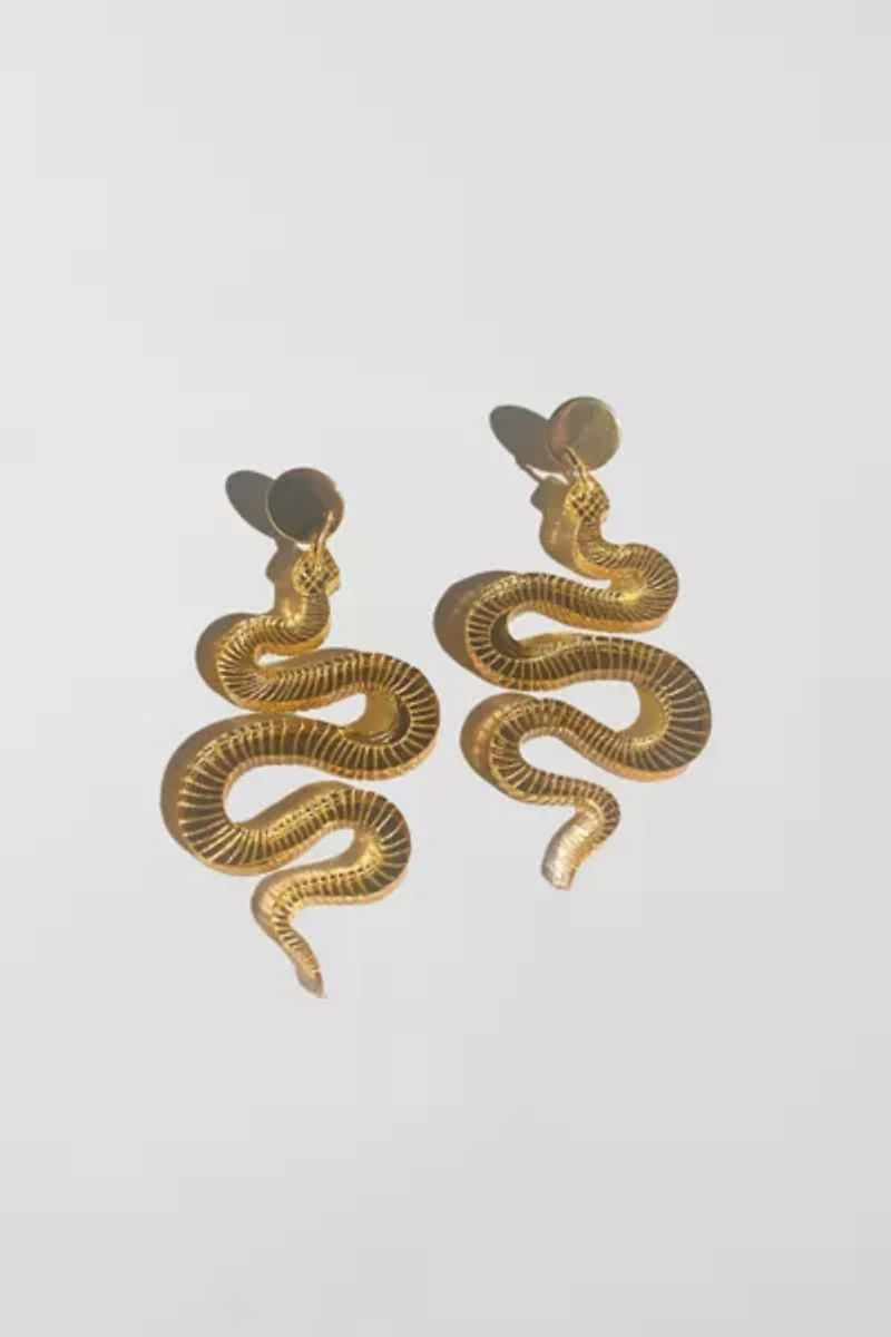 Sigfus Designs Gold Snake Earrings