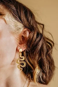 Sigfus Designs Gold Snake Earrings