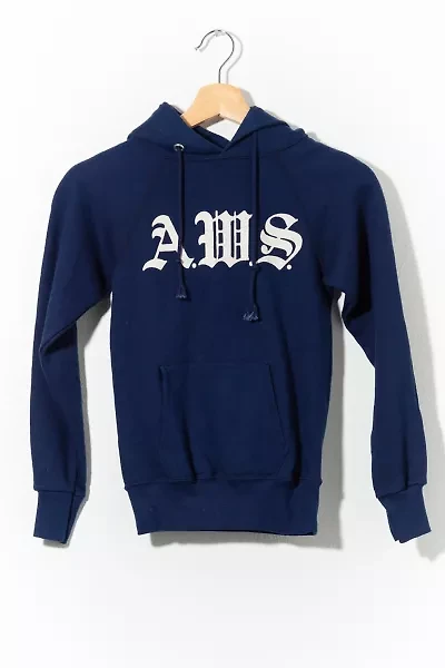 Vintage 1970s Champion AWS Spell Out Hoodie Sweatshirt Made in USA