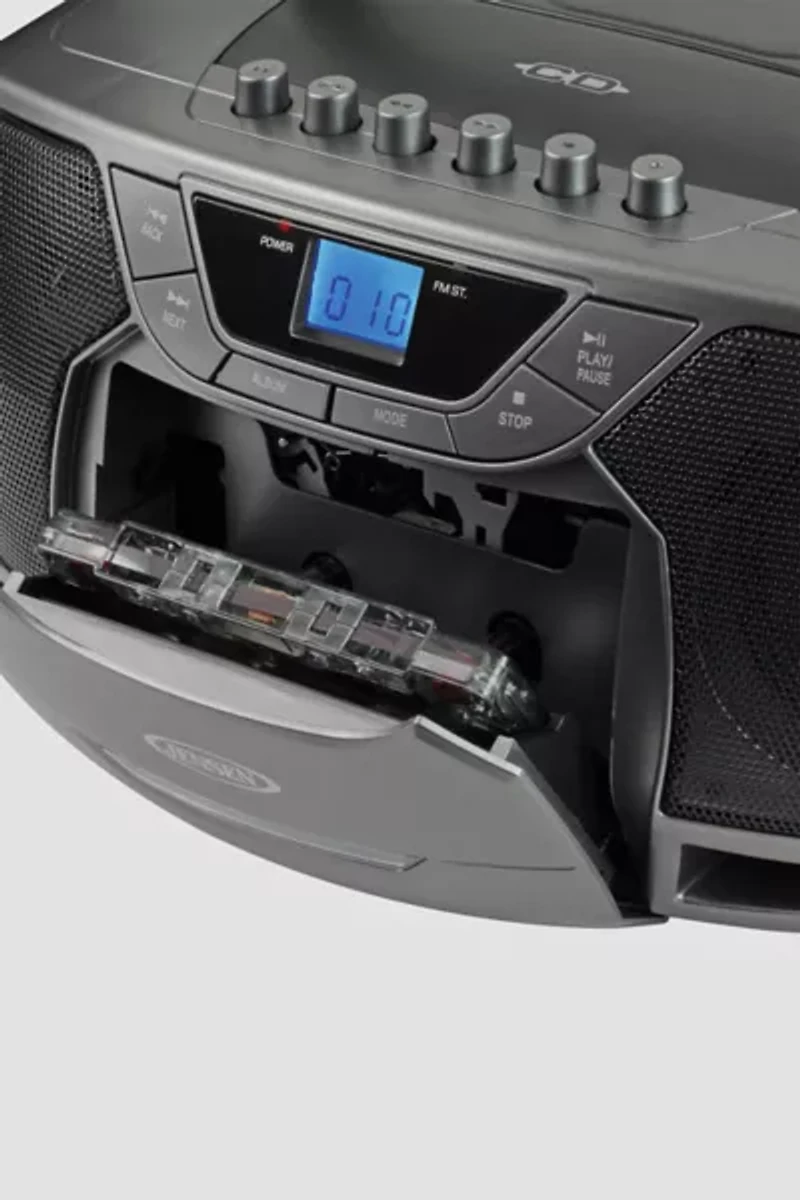 Jensen CD590 Portable Bluetooth CD Cassette AM/FM Boombox