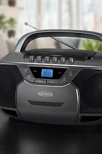 Jensen CD590 Portable Bluetooth CD Cassette AM/FM Boombox