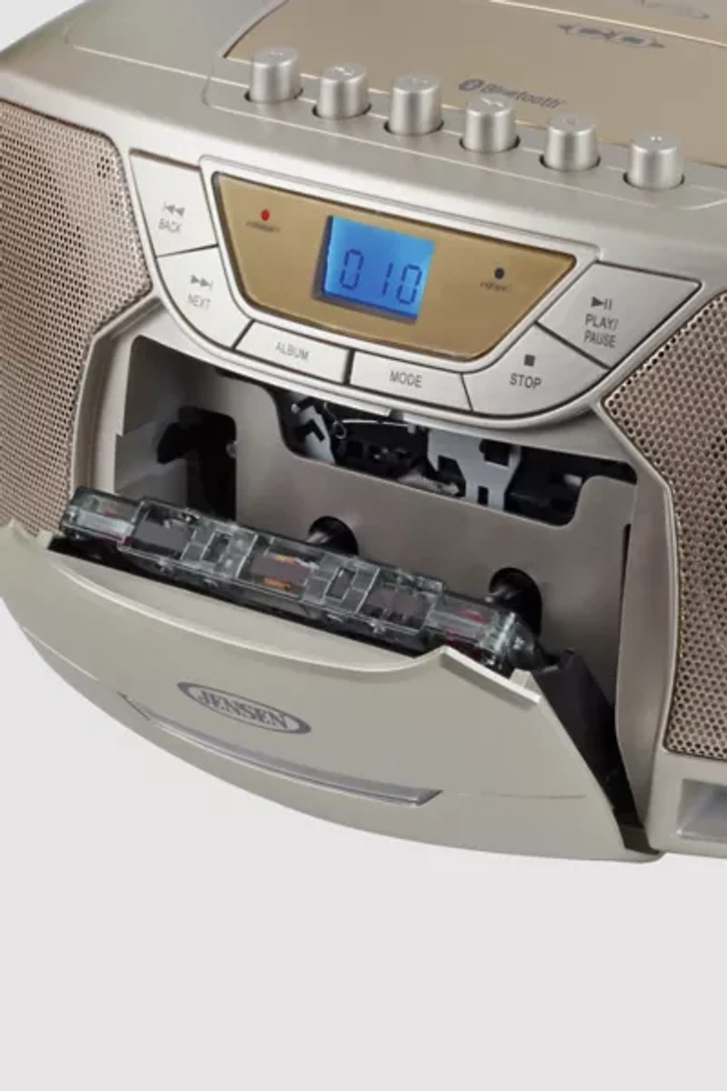 Jensen CD590 Portable Bluetooth CD Cassette AM/FM Boombox