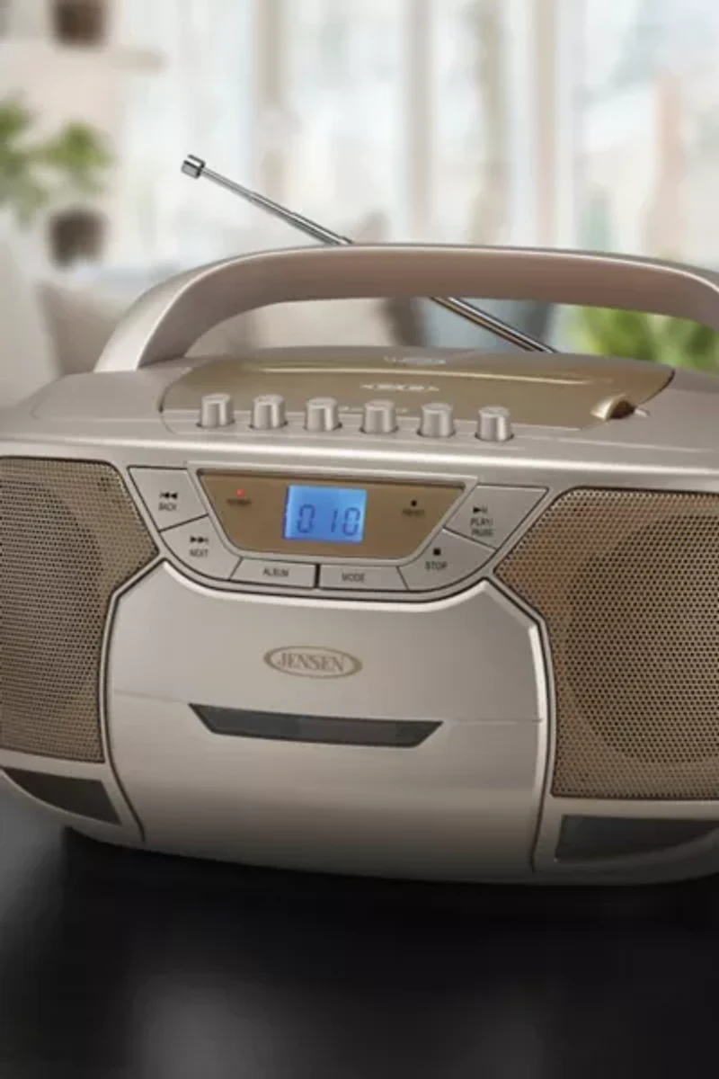 Jensen CD590 Portable Bluetooth CD Cassette AM/FM Boombox