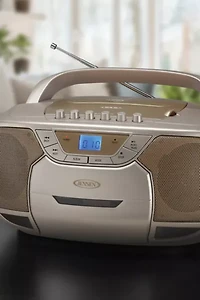 Jensen CD590 Portable Bluetooth CD Cassette AM/FM Boombox