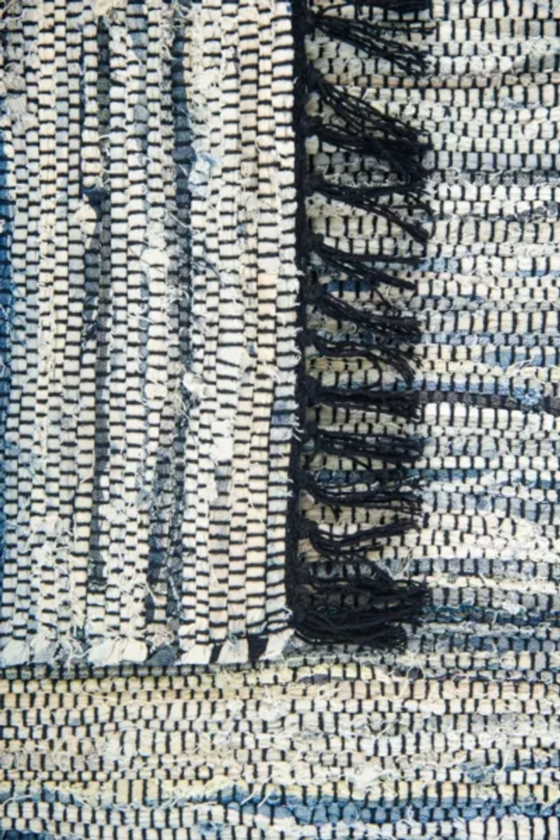 Revival Stonewash Recycled Denim Flatweave Rug