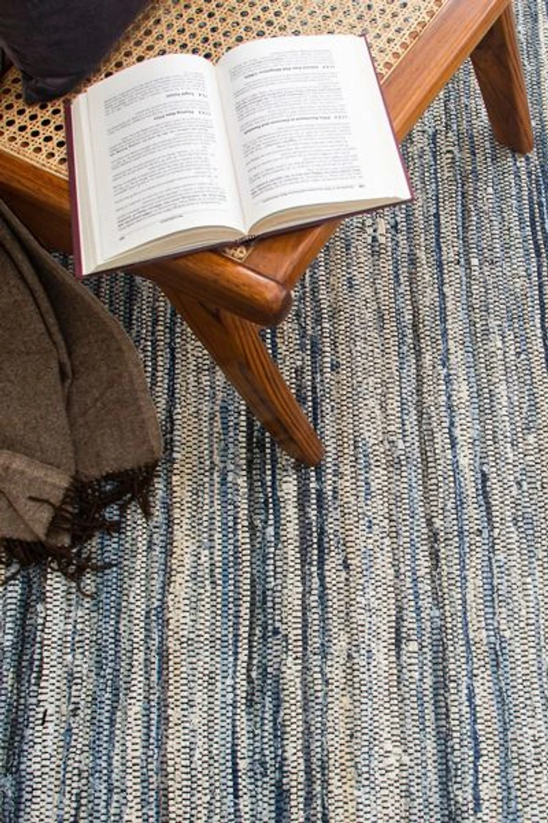Revival Stonewash Recycled Denim Flatweave Rug