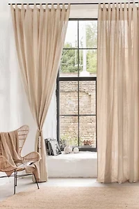 MagicLinen Tab Top Linen Curtain Panel