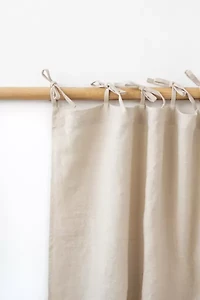 MagicLinen Tie Top Linen Curtain Panel