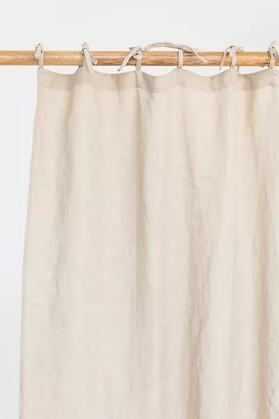 MagicLinen Tie Top Linen Curtain Panel