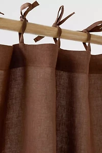 MagicLinen Tie Top Linen Curtain Panel