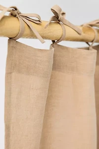 MagicLinen Tie Top Linen Curtain Panel