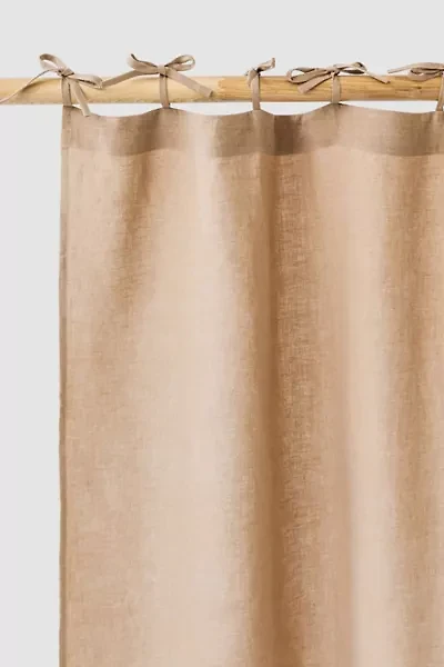 MagicLinen Tie Top Linen Curtain Panel