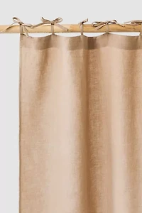 MagicLinen Tie Top Linen Curtain Panel