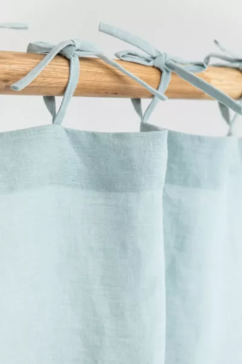 MagicLinen Tie Top Linen Curtain Panel
