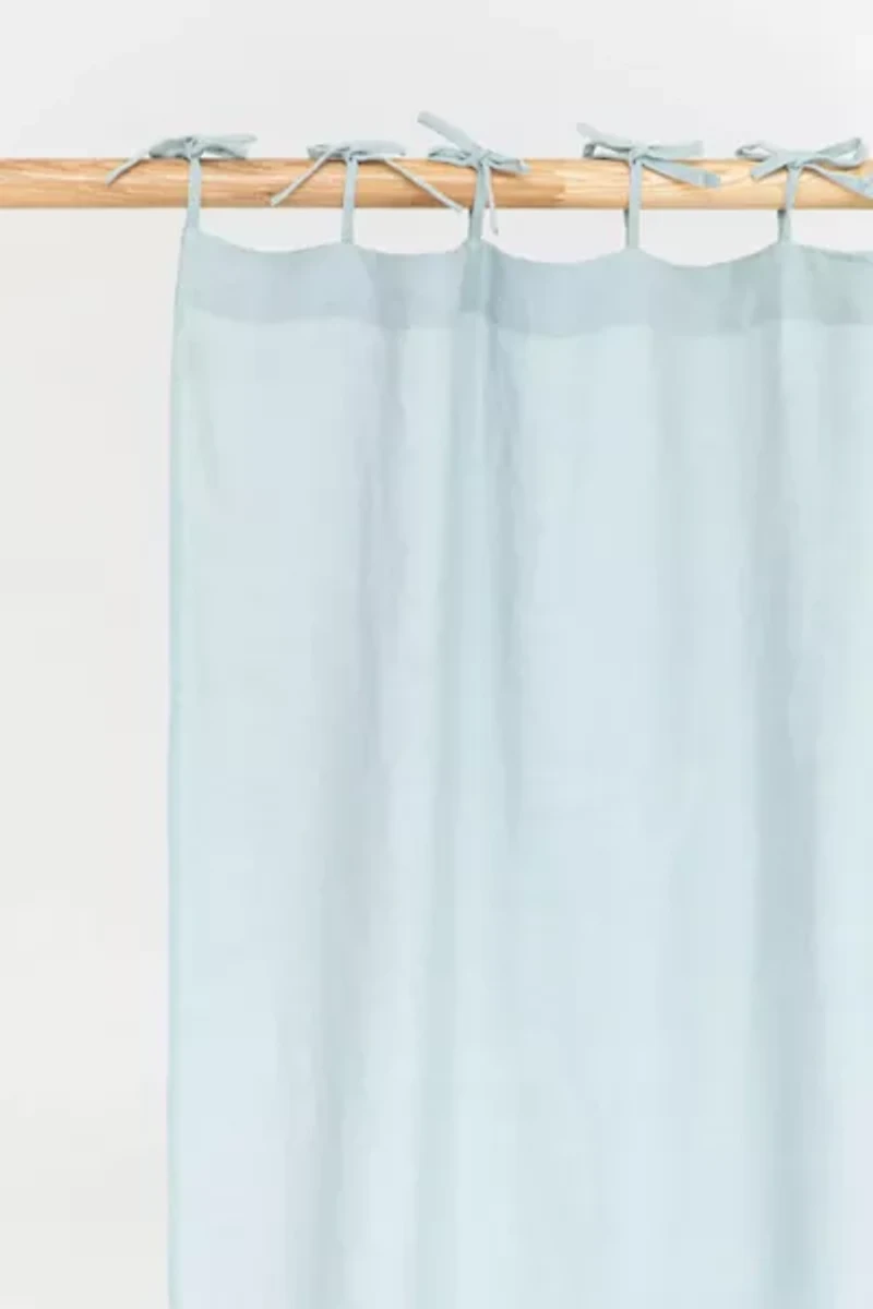 MagicLinen Tie Top Linen Curtain Panel