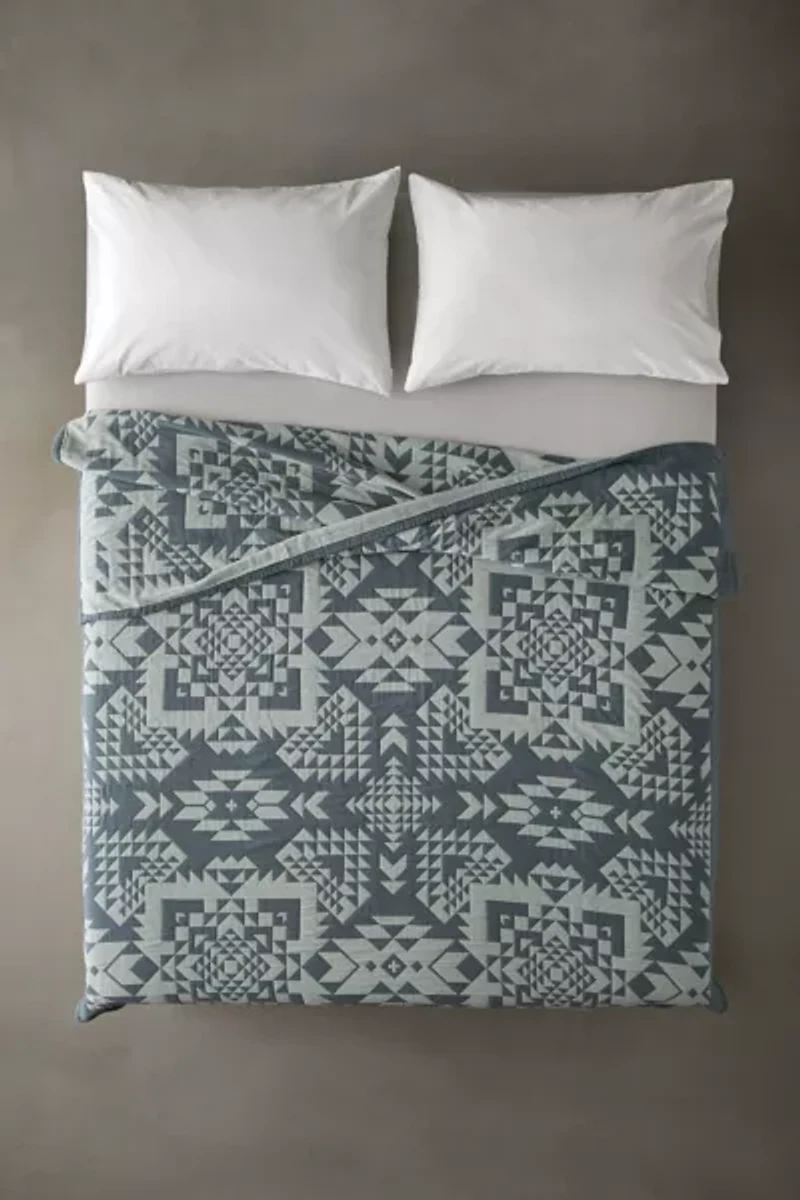 Pendleton Opal Spring Organic Cotton Matelassé Coverlet