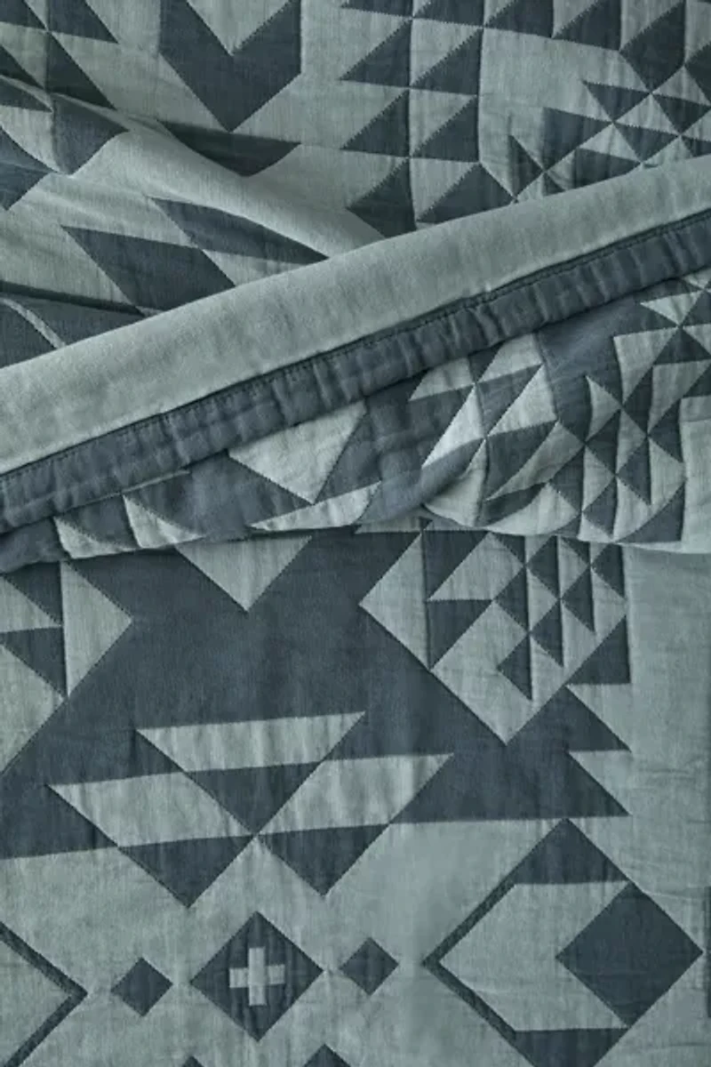 Pendleton Opal Spring Organic Cotton Matelassé Coverlet