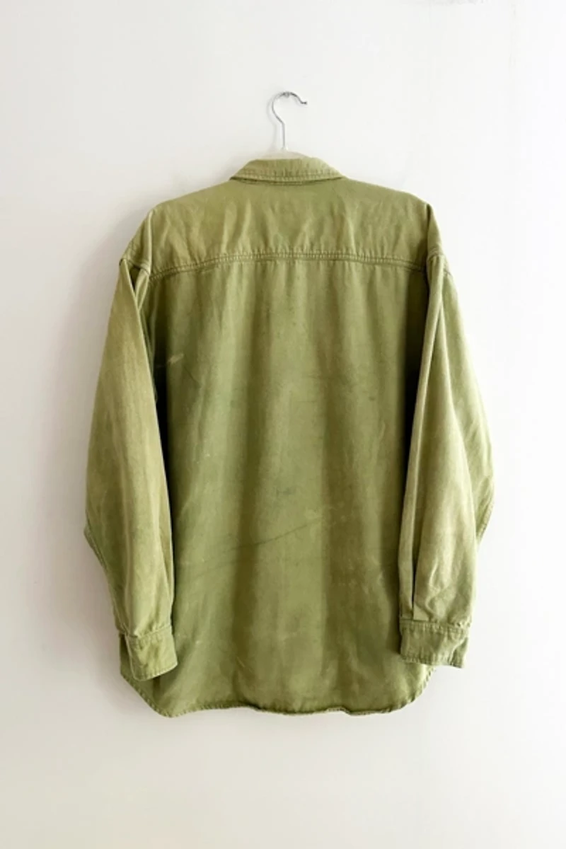 18 East Sunfaded Olive Green Oxford Shirt