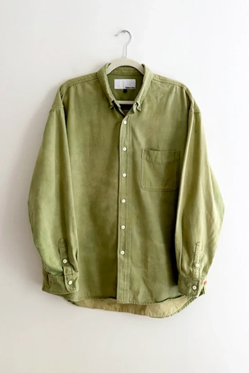 18 East Sunfaded Olive Green Oxford Shirt